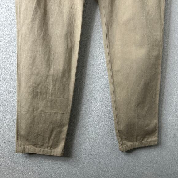 AYR The Pal Pleated Twill Pants Men’s 33x32 Khaki Relaxed Fit Straight Leg - Picture 4 of 12